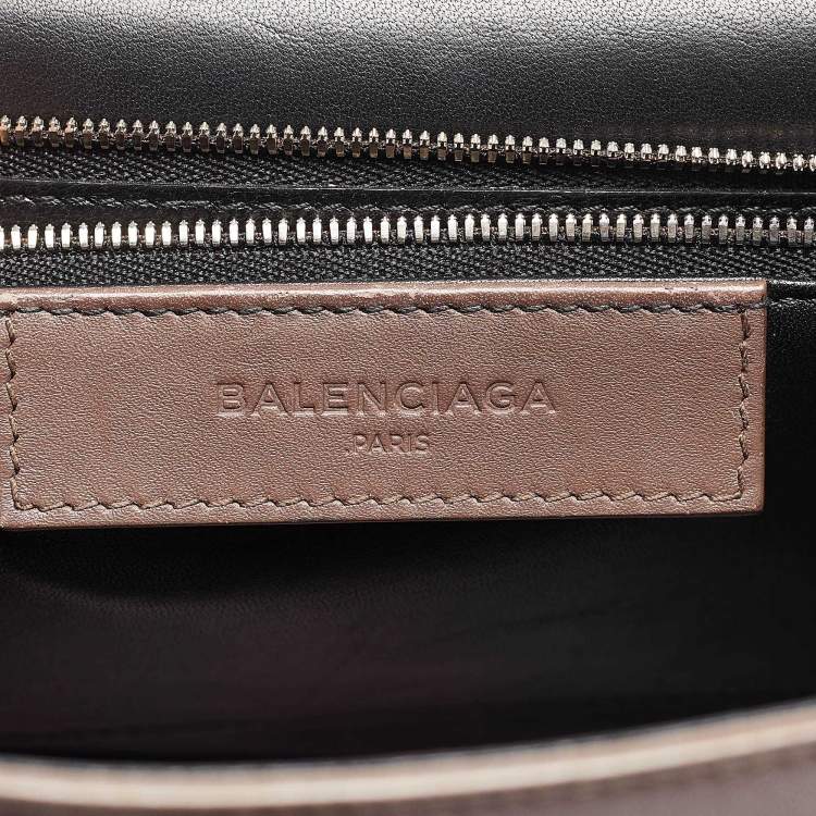 Pre Owned Balenciaga Taupe Leather Le Dix Cartable S Top Handle Bag