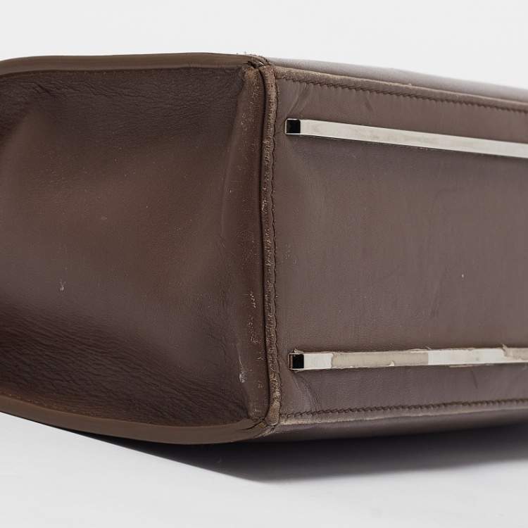 Pre Owned Balenciaga Taupe Leather Le Dix Cartable S Top Handle Bag