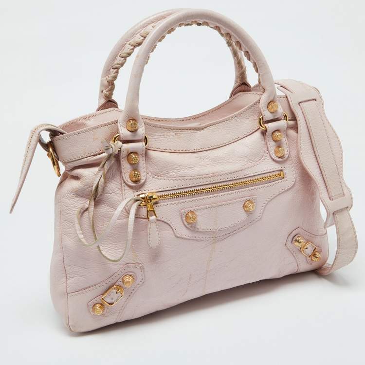 Pre Owned Balenciaga Rouse Poudre Leather RGH Town Bag