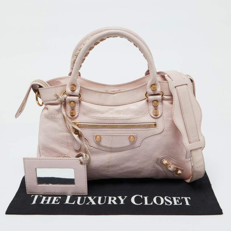 Pre Owned Balenciaga Rouse Poudre Leather RGH Town Bag