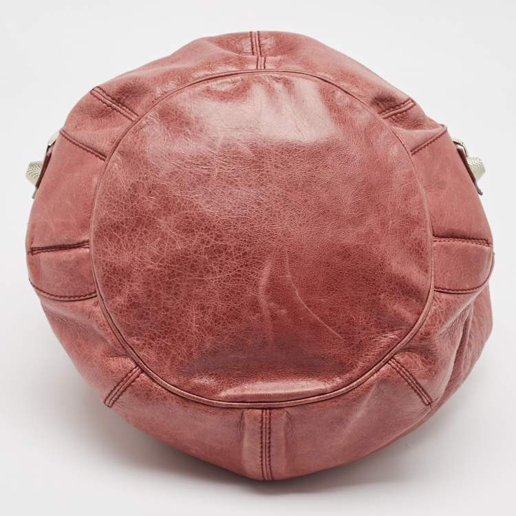 Pre Owned Balenciaga Old Rose Leather GSH Pompon Bag