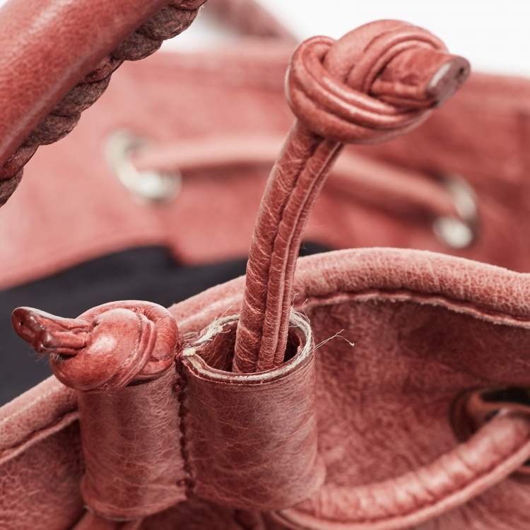 Pre Owned Balenciaga Old Rose Leather GSH Pompon Bag