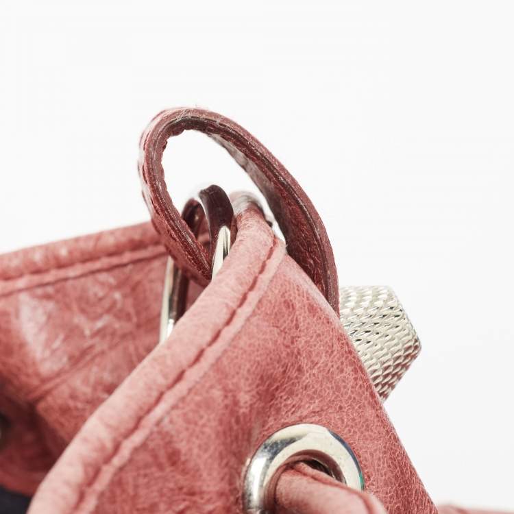 Pre Owned Balenciaga Old Rose Leather GSH Pompon Bag