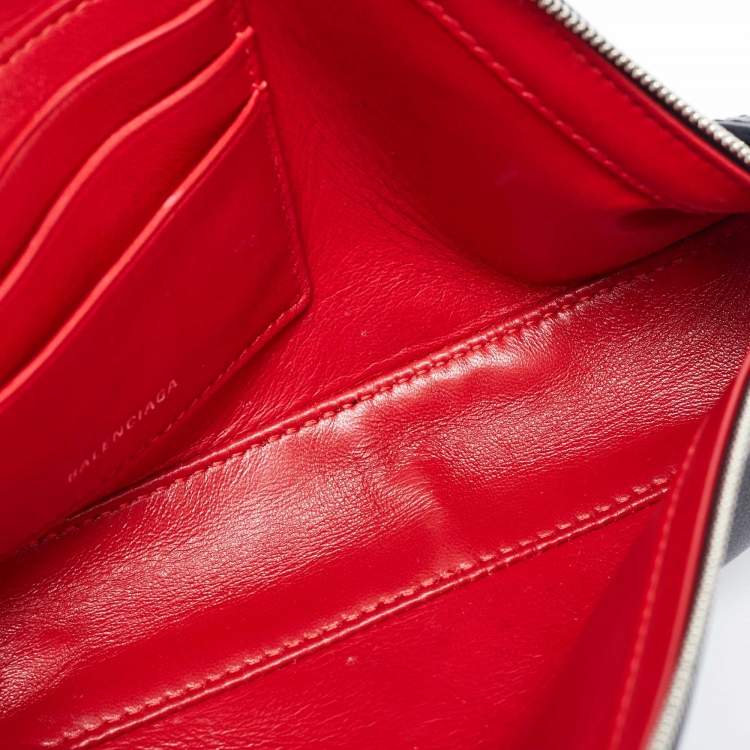 Pre Owned Balenciaga Black Leather Triangle Pouch