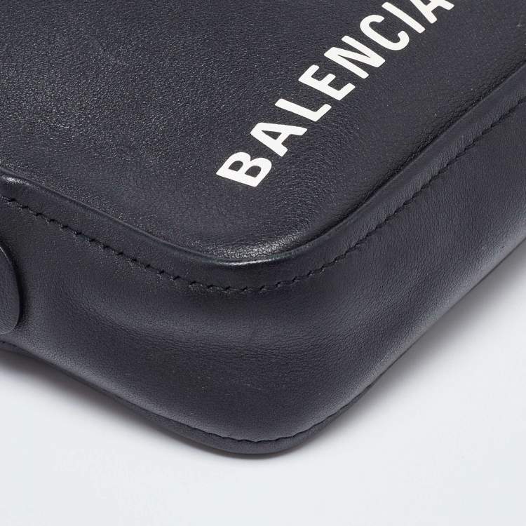 Pre Owned Balenciaga Black Leather Triangle Pouch