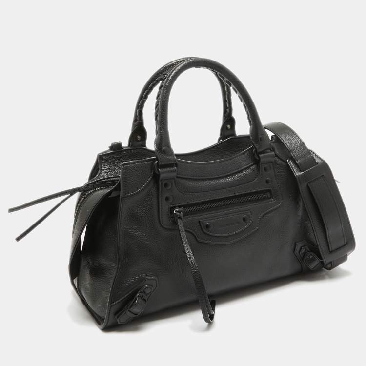 Pre Owned Balenciaga Black Leather Small Neo Classic Tote