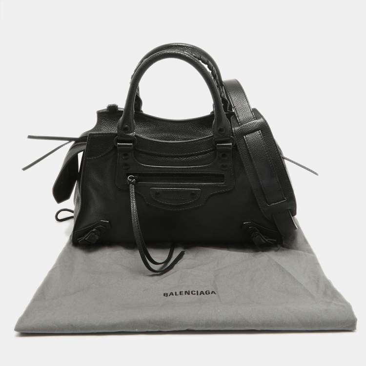 Pre Owned Balenciaga Black Leather Small Neo Classic Tote