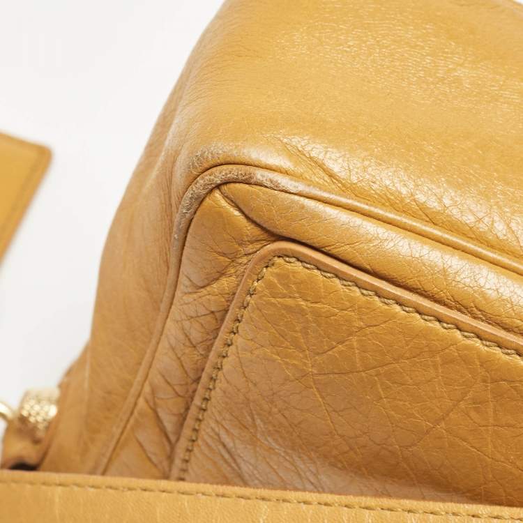Pre Owned Balenciaga Mustard Leather Classic Hip Crossbody Bag