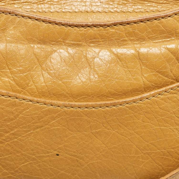 Pre Owned Balenciaga Mustard Leather Classic Hip Crossbody Bag