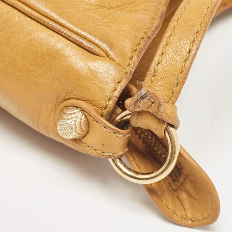 Pre Owned Balenciaga Mustard Leather Classic Hip Crossbody Bag