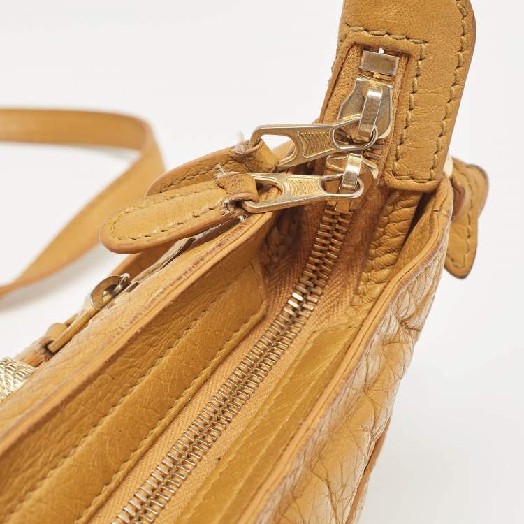 Pre Owned Balenciaga Mustard Leather Classic Hip Crossbody Bag