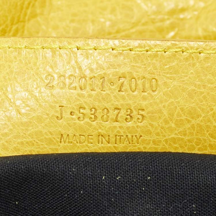 Pre Owned Balenciaga Yellow Leather RH Classic Envelope Clutch
