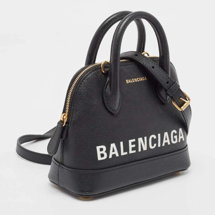 Pre Owned Balenciaga Black Leather XXS Ville Satchel