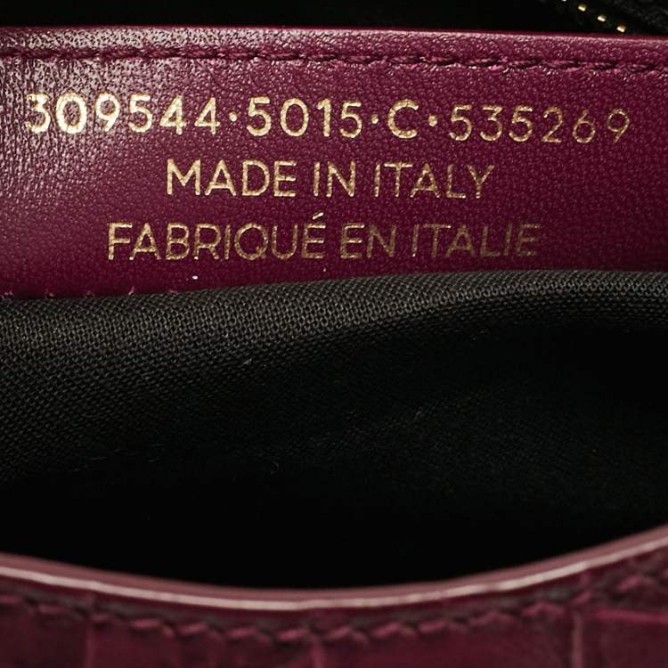 Pre Owned Balenciaga Purple Croc Embossed Leather Mini Classic City Bag