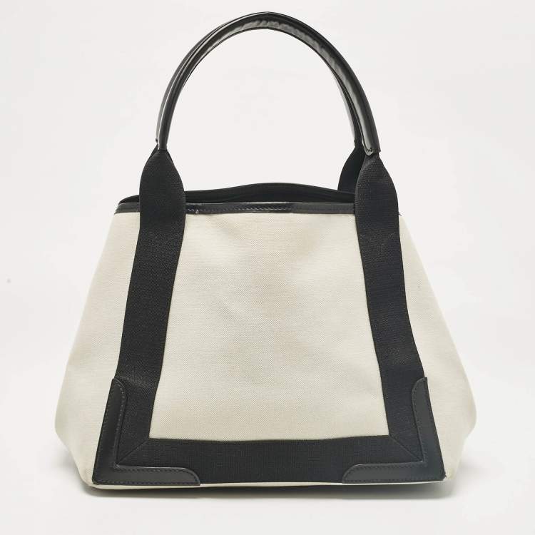 Pre Owned Balenciaga Black Canvas Leather Tote