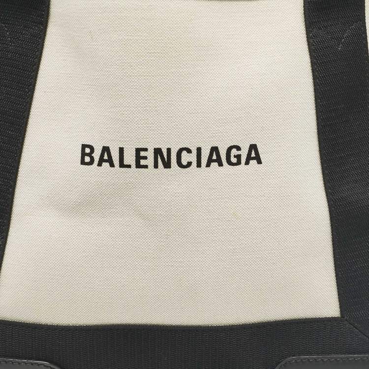 Pre Owned Balenciaga Black Canvas Leather Tote