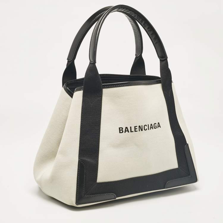 Pre Owned Balenciaga Black Canvas Leather Tote