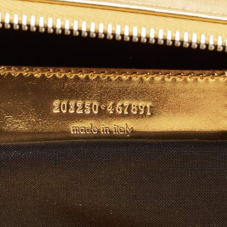 Pre Owned Balenciaga Gold Leather Bowling Bag