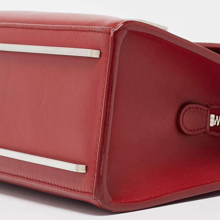 Pre Owned Balenciaga Red Leather Le Dix Cartable Top Handle Bag