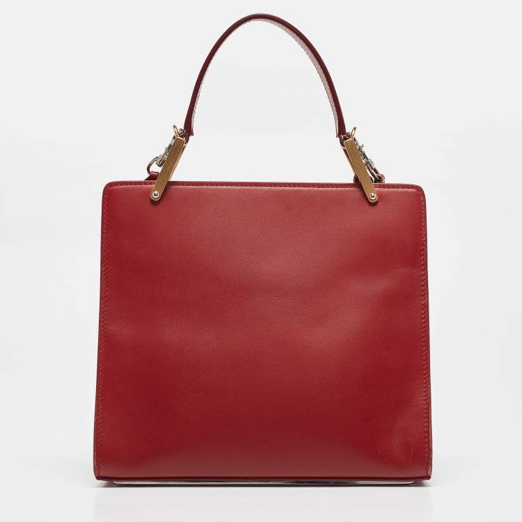 Pre Owned Balenciaga Red Leather Le Dix Cartable Top Handle Bag