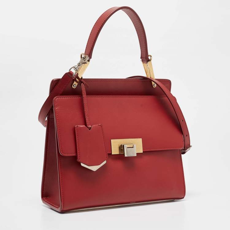 Pre Owned Balenciaga Red Leather Le Dix Cartable Top Handle Bag