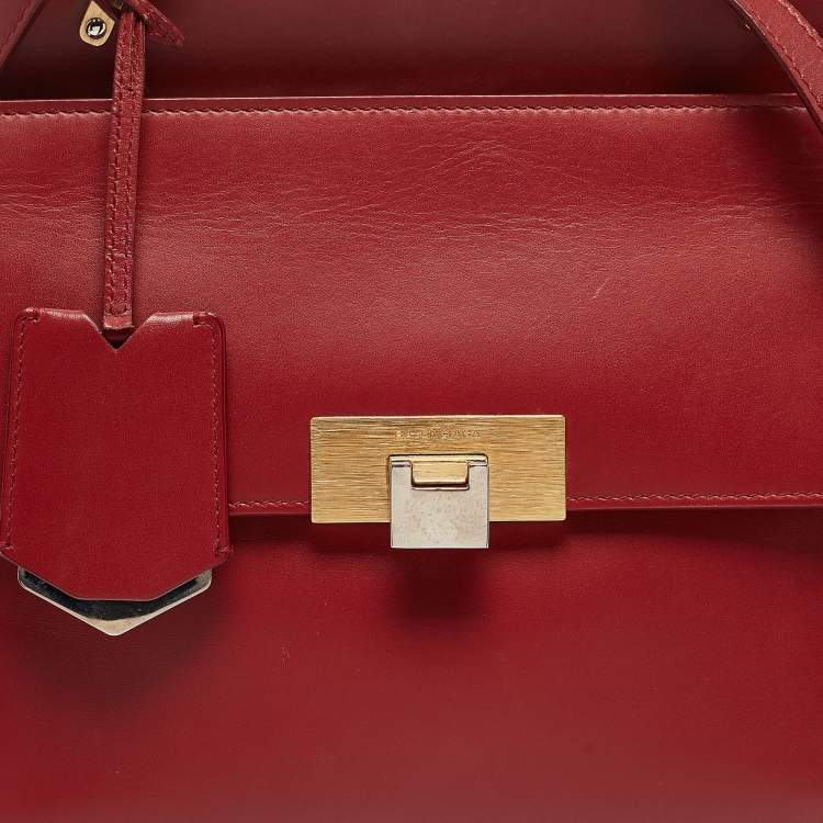 Pre Owned Balenciaga Red Leather Le Dix Cartable Top Handle Bag