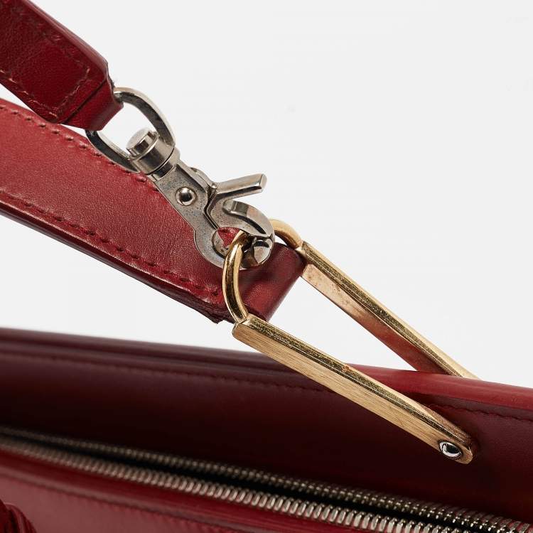 Pre Owned Balenciaga Red Leather Le Dix Cartable Top Handle Bag