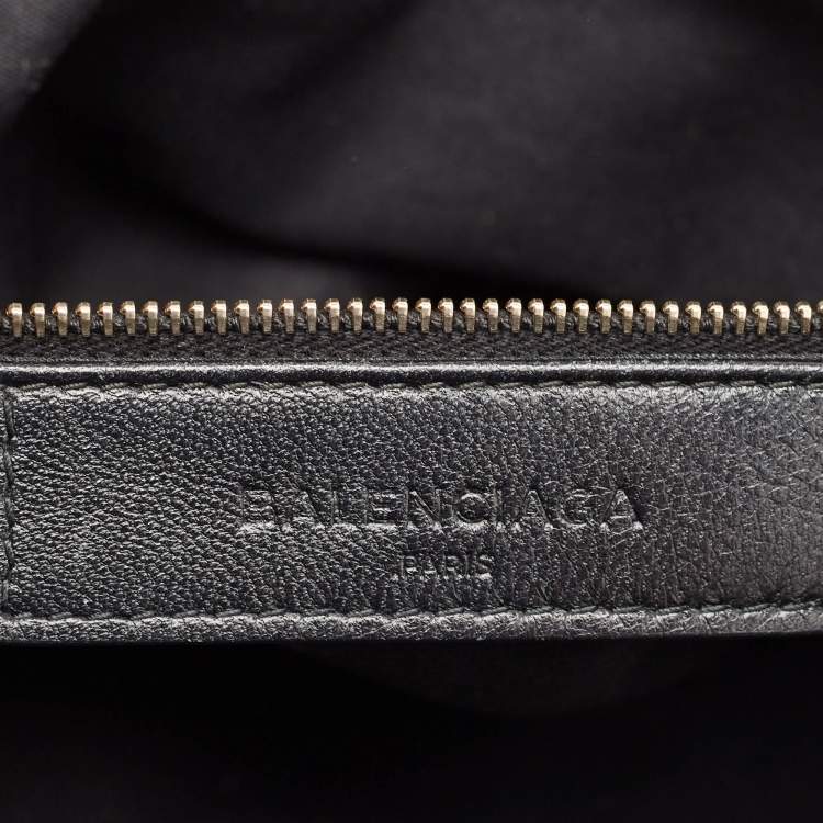 Pre Owned Balenciaga Black Leather Metallic Edge Classic City Bag