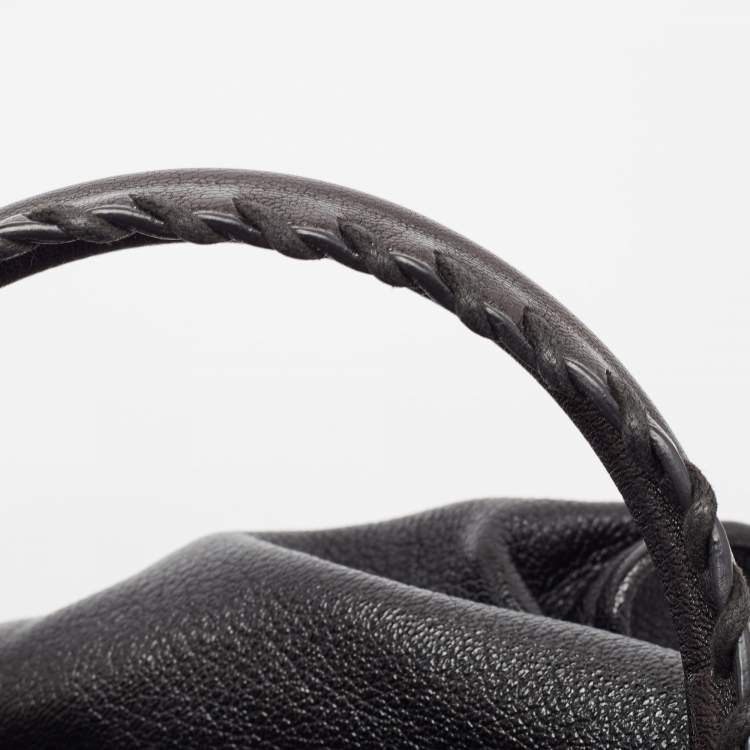 Pre Owned Balenciaga Black Leather Metallic Edge Classic City Bag