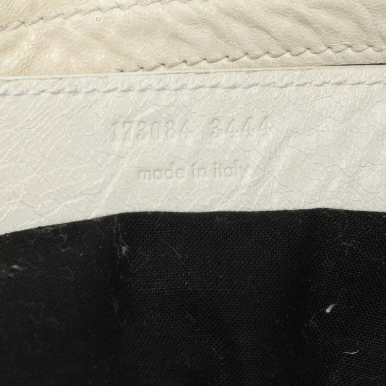 Pre Owned Balenciaga Cream Leather Giant 21 Motorcycle City Tote