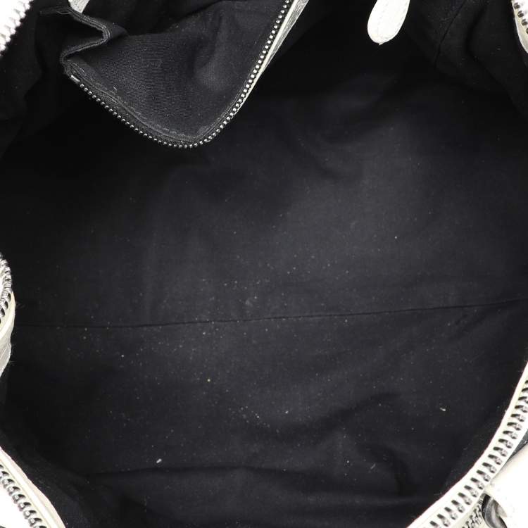 Pre Owned Balenciaga Navy Blue/Cream Suede and Leather Giant 21 Work Tote