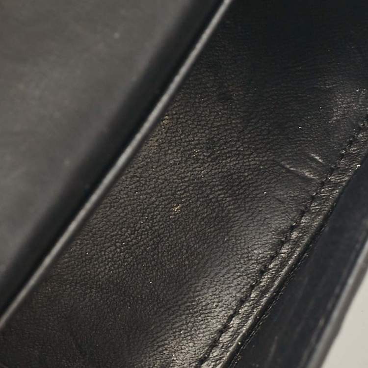 Pre Owned Balenciaga Black Croc Embossed Leather Mini Chain Hourglass Bag