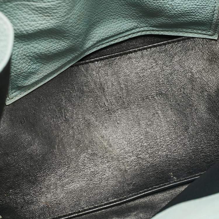 Pre Owned Balenciaga Light Turquoise Leather Mini Papier A4 Tote