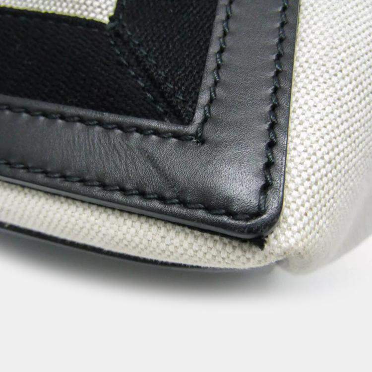 Pre Owned Balenciaga Black Canvas Leather Navy Cabas S Women's Handbag