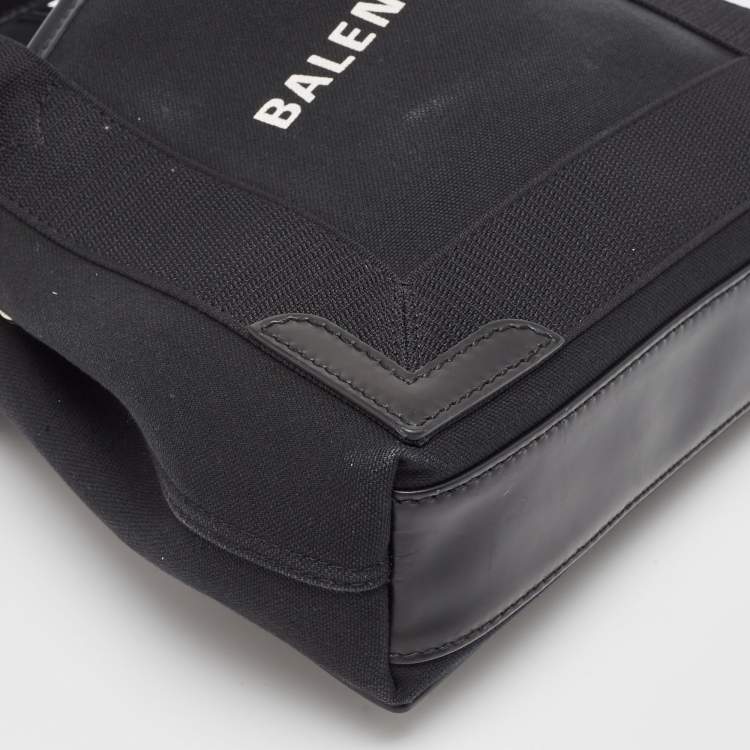 Pre Owned Balenciaga Black Canvas Leather XS Tote