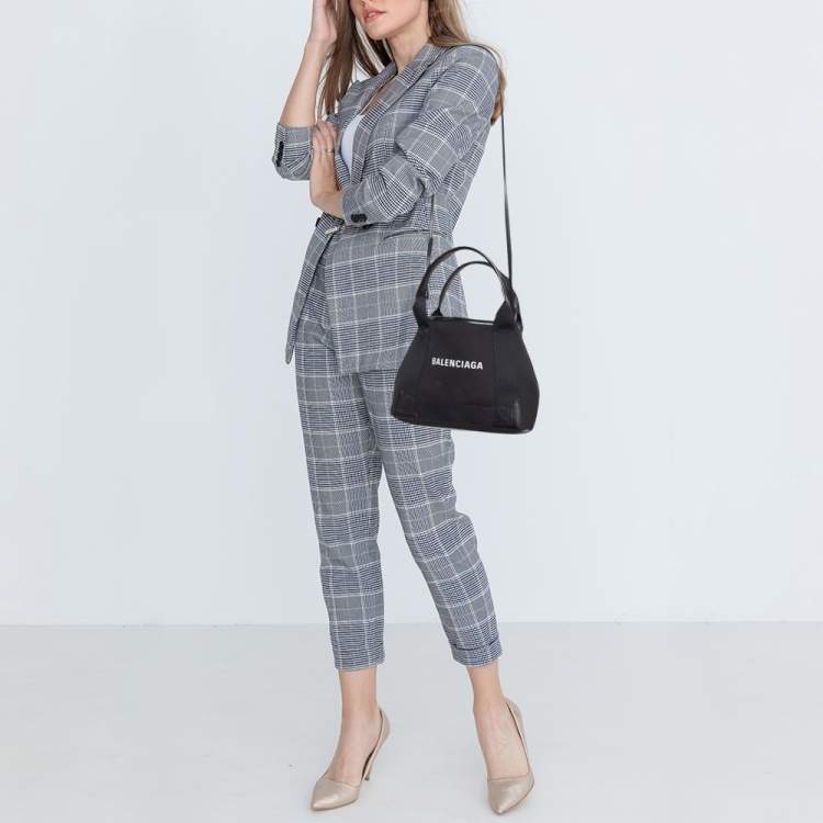 Pre Owned Balenciaga Black Canvas Leather XS Tote