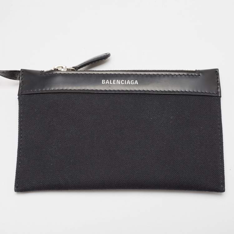 Pre Owned Balenciaga Black Canvas Leather XS Tote