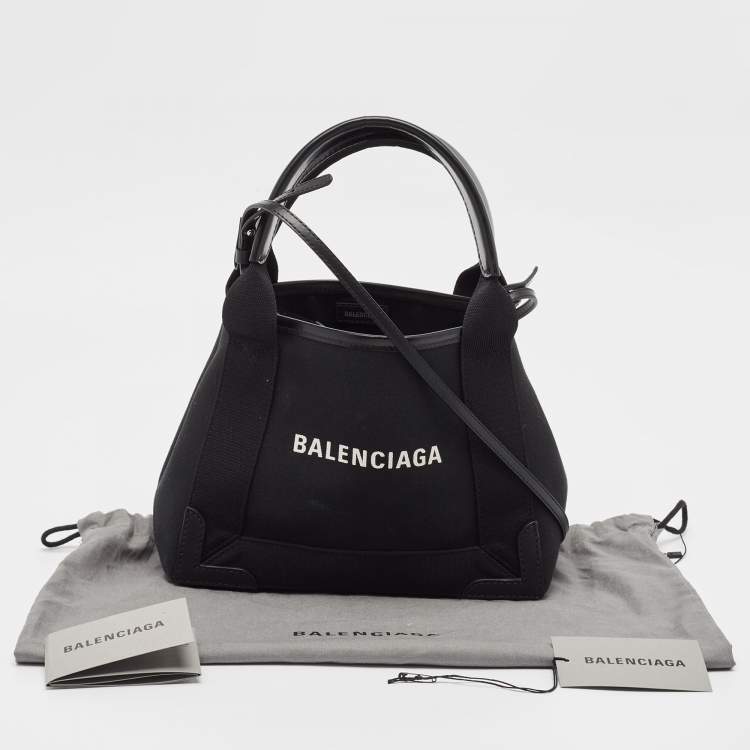 Pre Owned Balenciaga Black Canvas Leather XS Tote