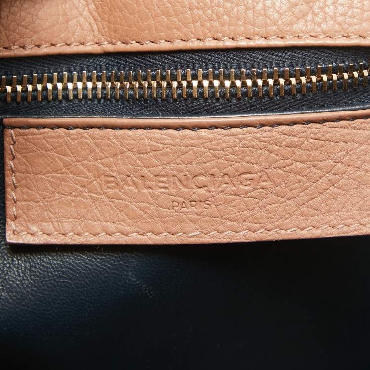 Pre Owned Balenciaga Old Rose Leather Tube Clasp Top Handle Bag