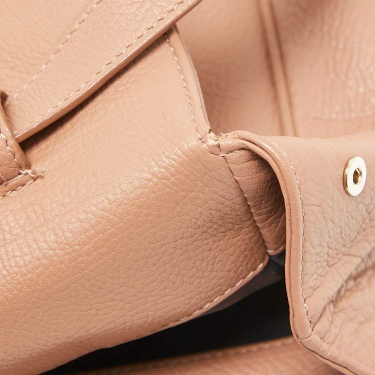 Pre Owned Balenciaga Old Rose Leather Tube Clasp Top Handle Bag