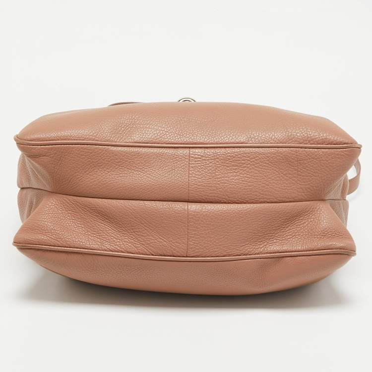 Pre Owned Balenciaga Old Rose Leather Tube Clasp Top Handle Bag