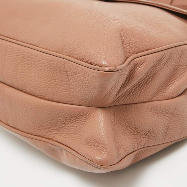 Pre Owned Balenciaga Old Rose Leather Tube Clasp Top Handle Bag