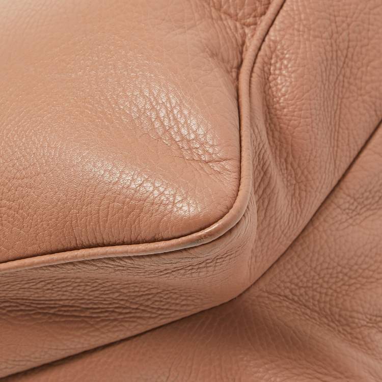 Pre Owned Balenciaga Old Rose Leather Tube Clasp Top Handle Bag