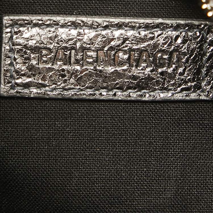 مملوكة مسبقًا Balenciaga Metallic Grey Patent Leather XS Le Cagole Shoulder Bag