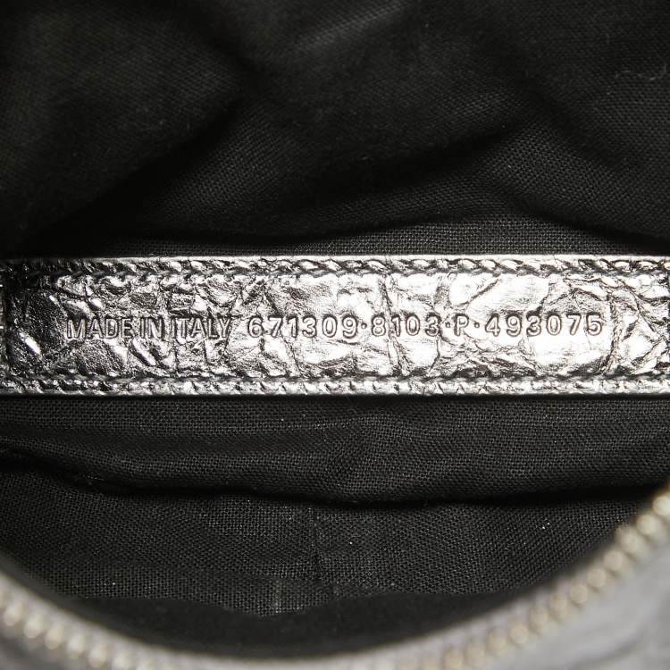 مملوكة مسبقًا Balenciaga Metallic Grey Patent Leather XS Le Cagole Shoulder Bag