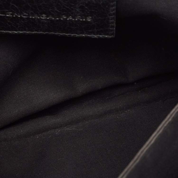 Pre Owned Balenciaga Dark Green Leather GSH Classic Envelope Clutch