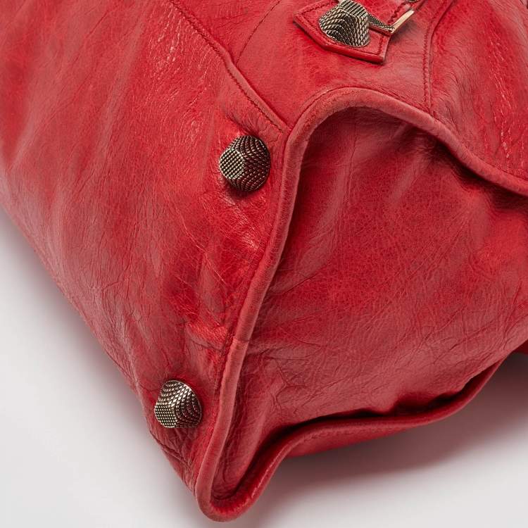 Pre Owned Balenciaga Red Leather GGH Work Tote