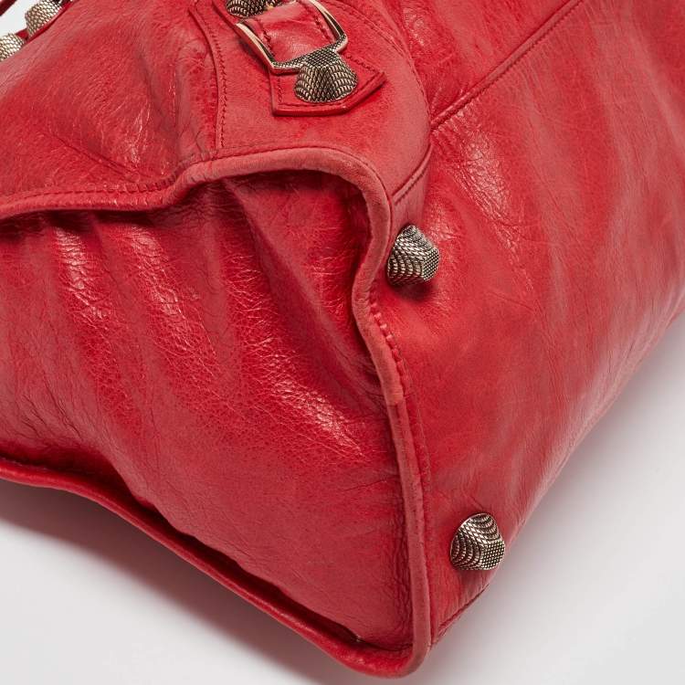 Pre Owned Balenciaga Red Leather GGH Work Tote