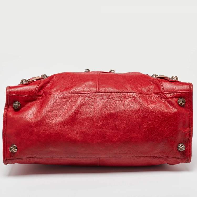 Pre Owned Balenciaga Red Leather GGH Work Tote
