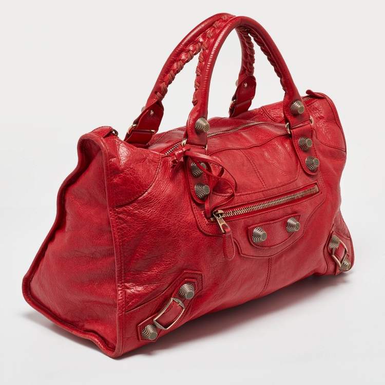 Pre Owned Balenciaga Red Leather GGH Work Tote